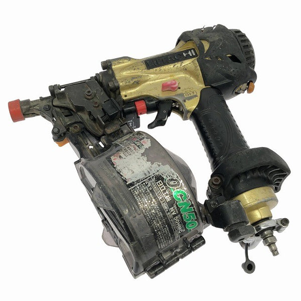 ☆中古品☆HITACHI 日立工機 50mm 高圧 ロール釘打機 NV50HMC 金/ゴールド ロール釘打ち機 エア釘打機 エア釘打ち機 コイルネイラ131775 - 2