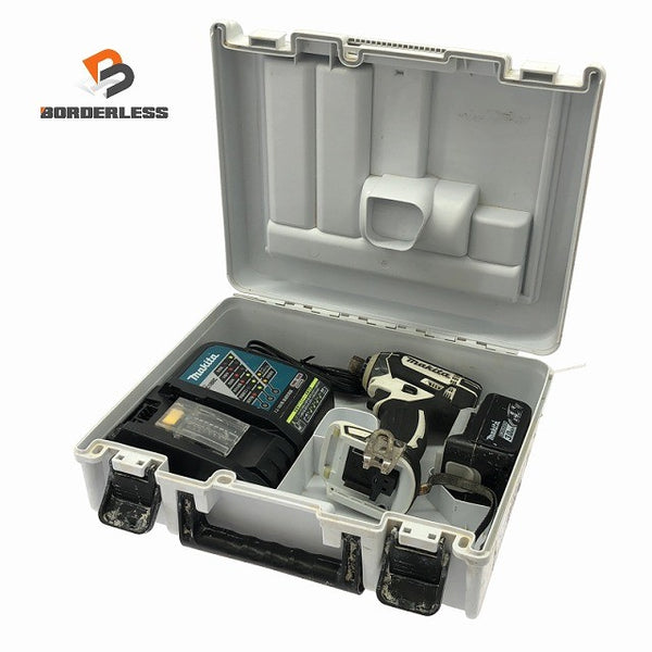 ☆中古品☆makita マキタ 14.4V 充電式インパクトドライバー TD138D 白/ホワイト バッテリ1個(3.0Ah) 充電器 ケース付 コードレス133349 - 1