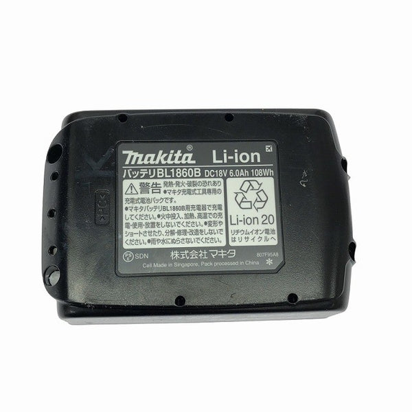 ☆極美品☆makita マキタ 18V 6.0Ah 純正 リチウムイオンバッテリー BL1860B 急速充電対応 残量表示付 雪マーク 充電回数0回 116492 - 10