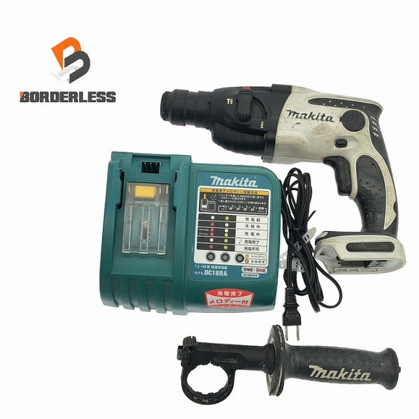 ☆中古品☆makita マキタ 14.4V 16mm 充電式ハンマドリル HR162D 白 充電器(DC18RA)付 コードレス ハンマードリル 穴あけ - 1