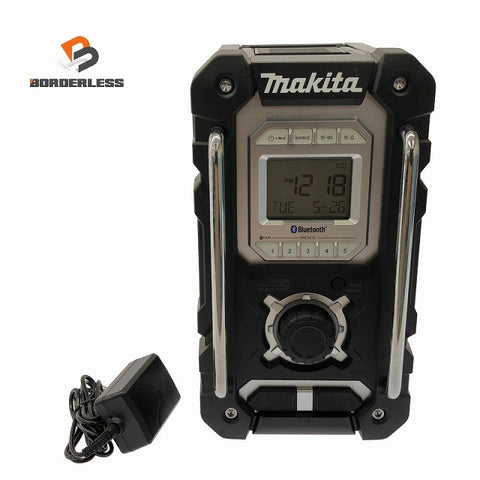 ☆美品☆makita マキタ 充電式ラジオ MR108 黒/ブラック 本体+ACアダプター付 Bluetooth対応 コードレス 現場ラジオ 作業ラジオ129526