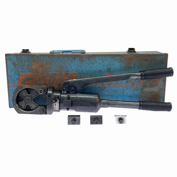 ☆中古品☆IZUMI イズミ 泉精器 手動油圧式工具 9号K ダイス3個 ケース付き 配線用電線圧着工具 端子圧着 電気工事 116048 - 3