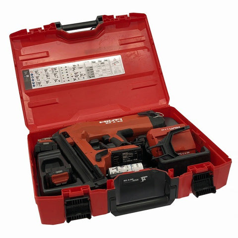 ☆中古品☆HILTI ヒルティ 21.6V 充電式コンクリートネイラ BX4-22 バッテリ2個(2.5Ah) 充電器 ケース付 鋲打機 バッテリー式132631 - 0