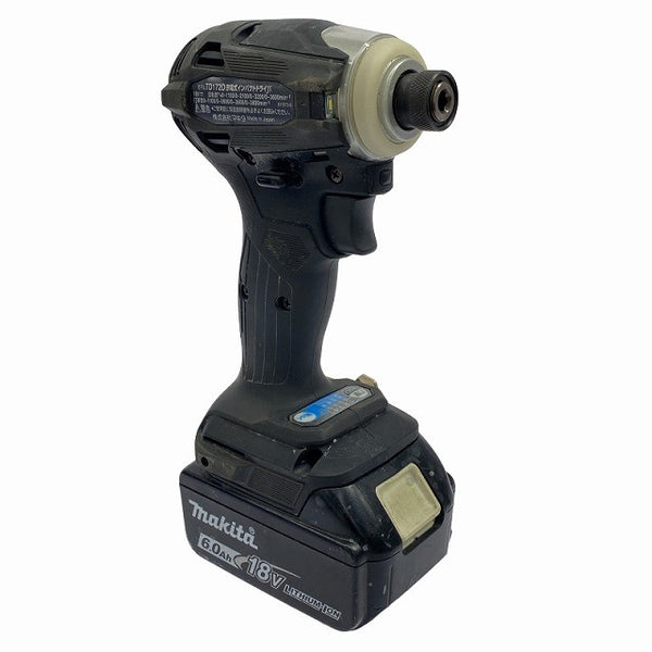 ☆中古品☆ makita マキタ 18V 充電式インパクトドライバ TD172DRGXB バッテリー2個(6.0Ah)充電器+ケース130202 - 5