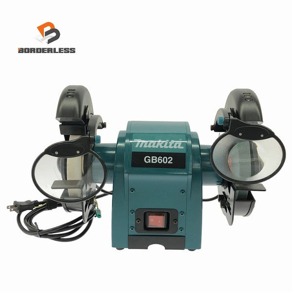 ☆中古美品☆makita マキタ 100V 150mm 卓上グラインダー GB602 ベンチグラインダー 両頭グラインダー 刃物研磨機137406 - 1