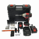 ☆美品☆WELINA 21V インパクトレンチ 本体+バッテリー2個+充電器+ケース アタッチメント付き 電動工具 締め付け129904 - 3