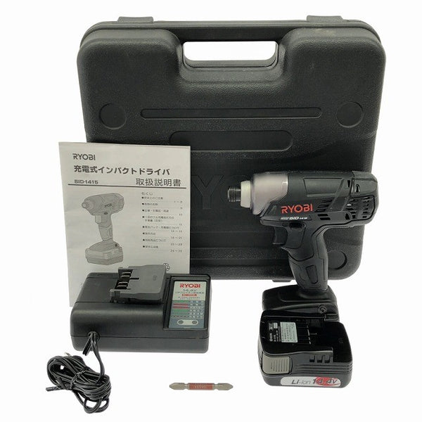 ☆比較的綺麗☆RYOBI リョービ 14.4V 充電式インパクトドライバー BID-1415 バッテリ1個1.5Ah 充電器 ケース付 コードレス137870 - 3
