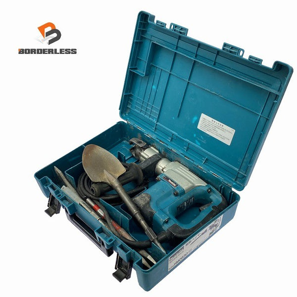 ☆中古品☆makita マキタ 100V 電動ハンマー HM0830 ケース付 六角軸 コンクリートブレーカー はつり機 ハツリ機 斫り機 破砕 粉砕130625 - 1