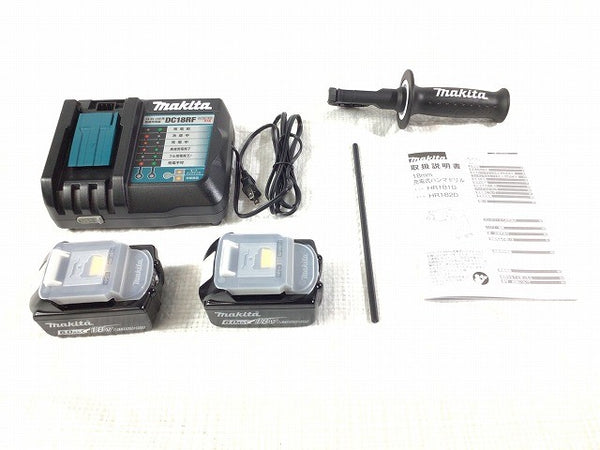 ☆未使用品☆makita マキタ 18V 18mm 充電式ハンマドリル HR182DRGX 青/ブルー バッテリー2個(18V 6.0Ah) 充電器 ケース付117468 - 10
