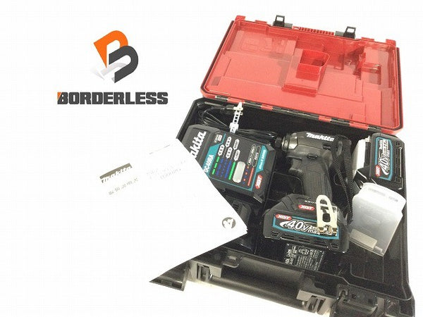 ☆未使用品☆makita マキタ 40Vmax 充電式インパクトドライバー TD002GRDXB 黒/ブラック バッテリ2個(2.5Ah) 充電器 ケース135561 - 1