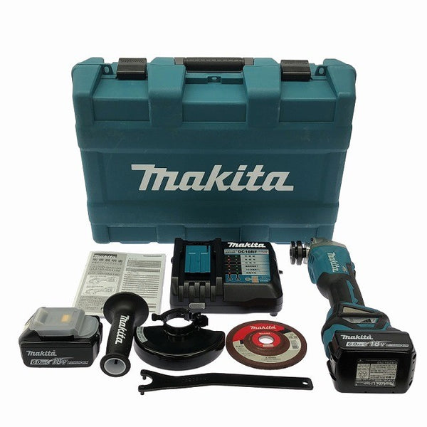 ☆未使用品☆makita マキタ 18V 125mm 充電式ディスクグラインダ GA512DRGX バッテリー2個(18V 6.0Ah) 充電器付き129487 - 3