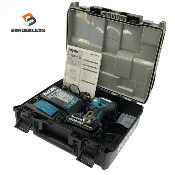 ☆未使用品 バッテリ1個☆makita マキタ 18V 充電式インパクトドライバ TD173D 青/ブルー バッテリー1個(18V 6.0Ah) 充電器135991 - 1