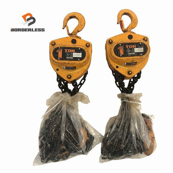☆中古品2個セット☆KITO キトー チェーンブロック CB010 M3形 荷重1.0ton/1ton 揚程2.5m 手動式 チェンブロック 吊り具 荷揚げ135815 - 1