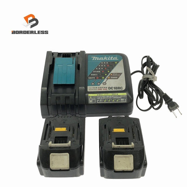 ☆中古品3点☆makita マキタ 18V 6.0Ah 純正 リチウムイオンバッテリー BL1860B 2個 残量表示付 充電器 DC18RC 蓄電池137173 - 1