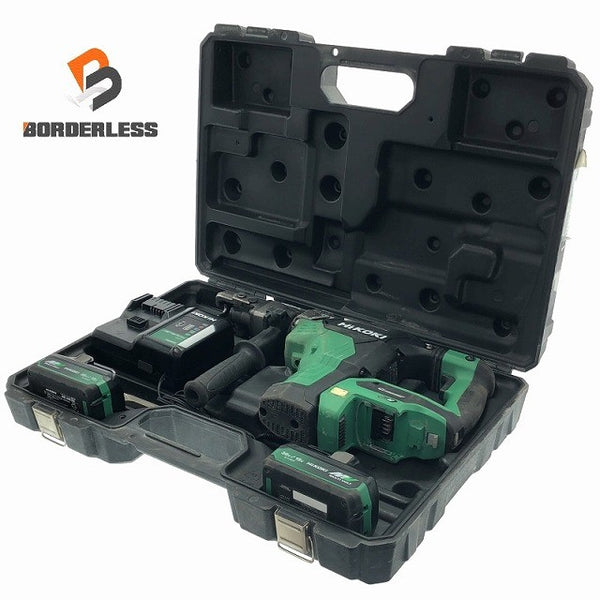 ☆中古品☆ HIKOKI ハイコーキ 36V 40mm コードレスハンマドリル DH36DSA 本体+バッテリー2個(4.0Ah)充電器+ケース114832 - 1