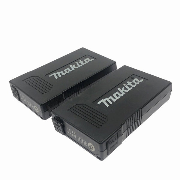 ☆中古品セット☆makita マキタ 3.6V リチウムイオン薄型バッテリー2個 BL1055B ファン＋ACアダプタ＋ファンケーブル付135777 - 6