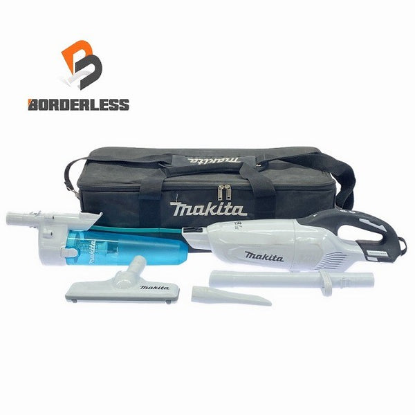 ☆比較的綺麗☆makita マキタ 18V 充電式クリーナー CL281FD 白 本体＋サイクロンアタッチメント＋パイプ＋ノズル＋バッグ付111019 - 1
