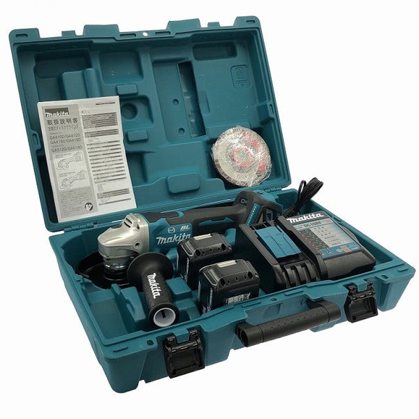 ☆未使用品 makita マキタ 18V 125mm 充電式ディスクグラインダー GA518DRGX バッテリ2個(6.0Ah) 充電器 ケース付 コードレス133226 - 2