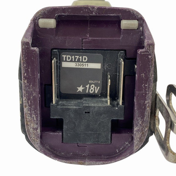 ☆中古品☆makita マキタ 18V 充電式インパクトドライバー TD171D パープル/紫 コードレス 締付け 電動工具131358 - 10