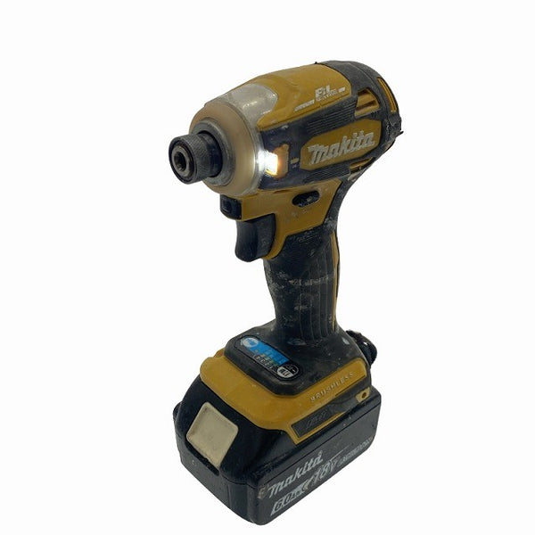 ☆中古品☆makita マキタ 18V 充電式インパクトドライバー TD172D 黄 バッテリ2個(18V6.0Ah) 充電器 ケース付 コードレス118952 - 4