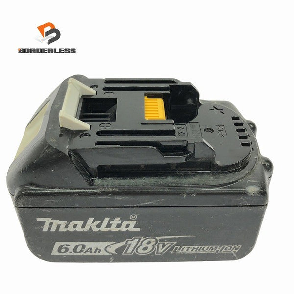 ☆中古品※11回☆makita マキタ 18V 6.0Ah 純正 リチウムイオンバッテリー BL1860B 残量表示付 リチウムイオン電池 蓄電池 充電池134636 - 1