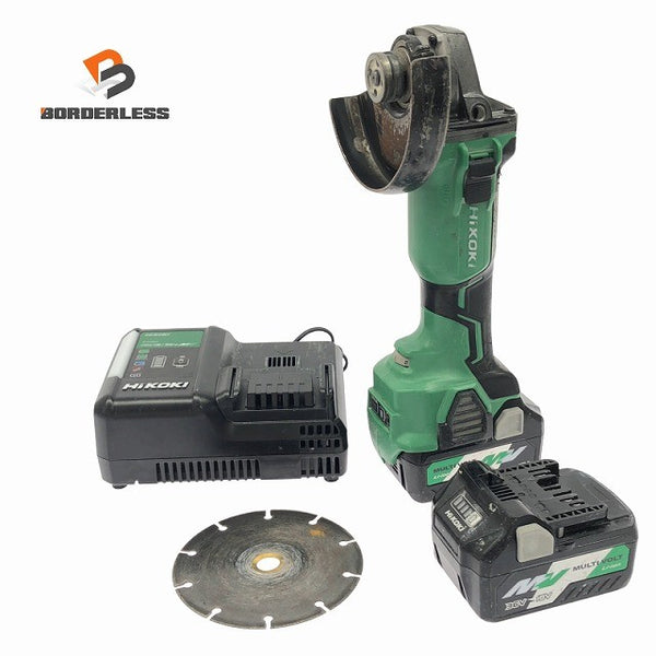 ☆中古品☆HiKOKI ハイコーキ 18V 100mm コードレスディスクグラインダー G18DBBVL バッテリ2個(36V2.5Ah) 充電器付 充電式134798 - 1