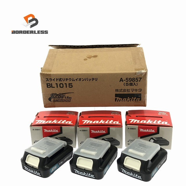 ☆未使用3点セット☆makita マキタ 10.8V 純正リチウムイオンバッテリー BL1015 1.5Ah リチウムイオン電池131043 - 1