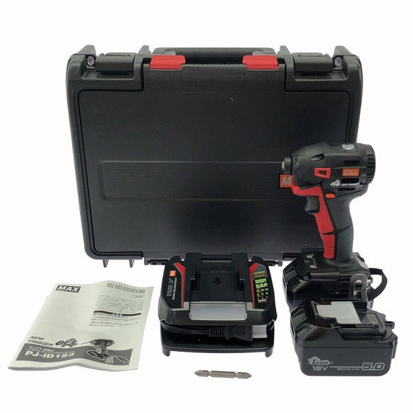 ☆未使用品☆MAX マックス 充電式ブラシレスインパクトドライバ PJ-ID153R-B2C/1850A バッテリ2個(18V5.0Ah) 充電器 レッド127627 - 3