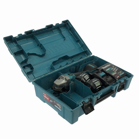 ☆中古品☆makita マキタ 40Vmax 100mm 充電式ディスクグラインダ GA001GRDX バッテリ2個(40Vmax2.5Ah) 充電器付125798 - 0