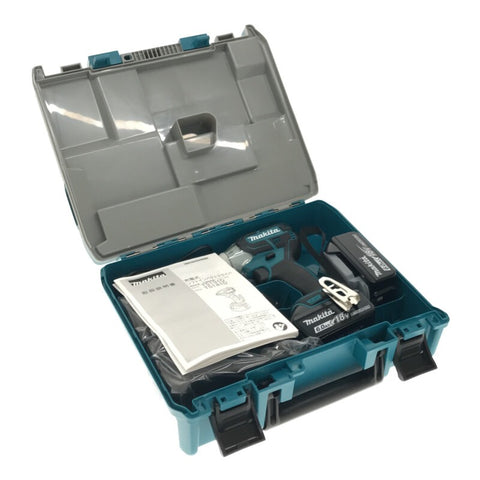 ☆未使用品☆makita マキタ 18V 充電式ソフトインパクトドライバ TS141DRGX バッテリー2個(18V 6.0Ah) 青/ブルー 充電器 ケース付130068 - 0