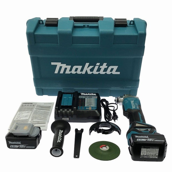 ☆未使用品☆makita マキタ 18V 100mm 充電式ディスクグラインダー GA418DRGX バッテリー2個(18V 6.0Ah) 充電器 ケース付130761 - 3