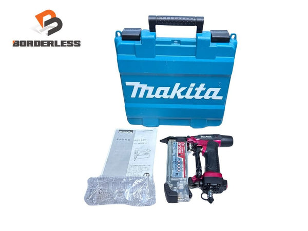 ☆比較的綺麗☆makita マキタ 55mm 高圧 仕上釘打機 AF551H 赤 ケース付 フィニッシュネイラ 仕上釘打ち機 仕上げ釘打機 エア工具135091 - 1
