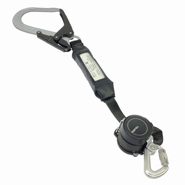 ☆未使用品☆TAJIMA タジマ 胴ベルト型 ランヤード+胴ベルトセット B1SMKR-L4BK Mサイズ 着脱カラビナ 超小型リール130114 - 5