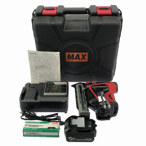 ☆美品☆MAX マックス フィニッシュネイラ TJ-35FN1-BC/50A バッテリ1個 充電器 ケース 仕上釘 F30MO付 コメントあり132902 - 3