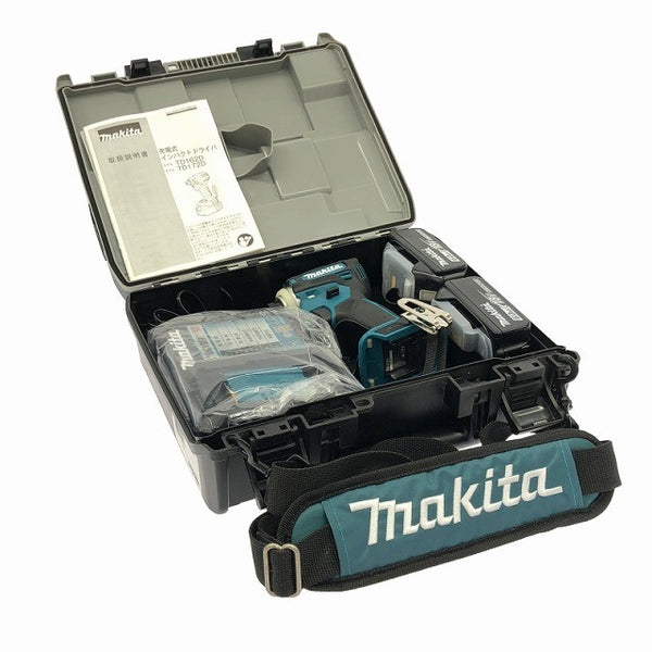 ☆極美品☆makita マキタ 18V 充電式インパクトドライバー TD172DRGX 青/ブルー バッテリ2個(18V6.0Ah) 充電器 ケース付121063 - 2