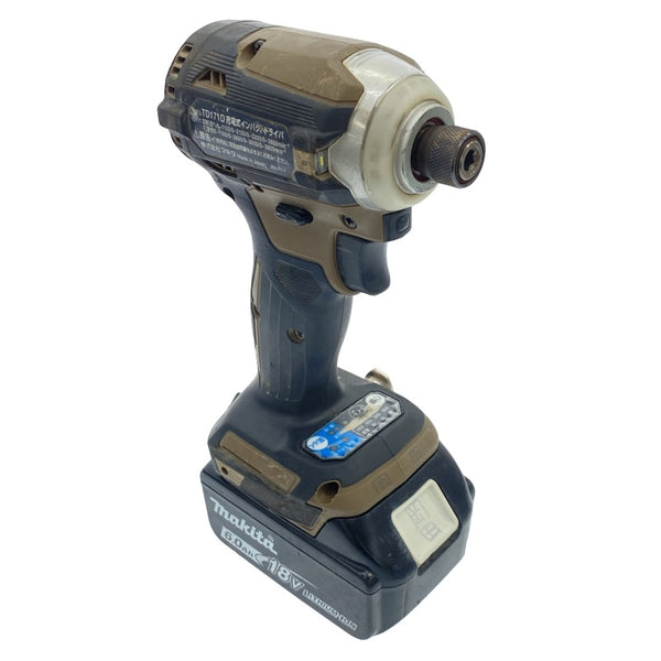 ☆中古品☆makita マキタ 18V 充電式インパクトドライバー TD171D 茶色/ブラウン バッテリ2個(6.0Ah5.0Ah) 充電器 ケース付118059 - 5