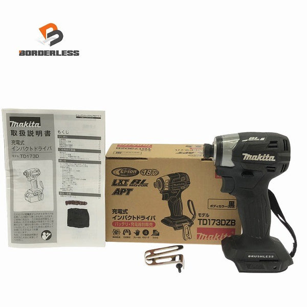 ☆美品☆makita マキタ 18V 充電式インパクトドライバー TD173DZB 黒/ブラック コードレス バッテリー式137700 - 1