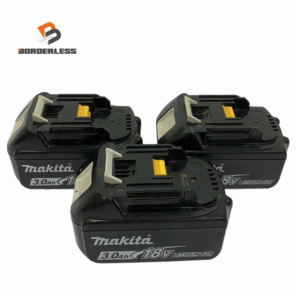 ☆中古品☆makita マキタ 18V 純正リチウムイオンバッテリー BL1830×1 BL1830B×2 合計3点セット 電動工具132489 - 1