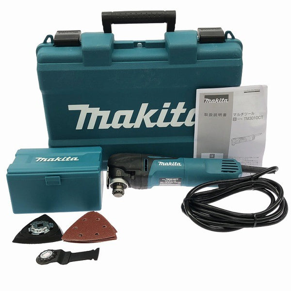 ☆中古比較的綺麗☆makita マキタ 100V マルチツール TM3010CT アタッチメント＋ケース付 コード式 カットソー 切削 切断135265 - 3