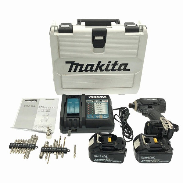 ☆中古品☆makita マキタ 18V 充電式インパクトドライバー TD149DRFXB 黒/ブラック バッテリ2個(3.0Ah) 充電器 ケース付120894 - 3