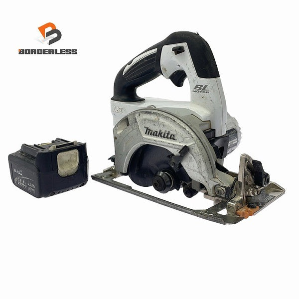 ☆中古品☆makita マキタ 14.4V 125mm 充電式マルノコ HS470D 白/ホワイト 本体 バッテリー1個（14.4V 3.0Ah） コードレス 丸ノコ 丸のこ131943 - 1