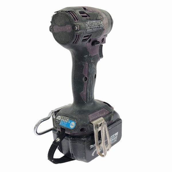☆中古品☆makita マキタ 18V 充電式インパクトドライバ TD173D 紫 バッテリー(18V 5.0Ah) 充電器付き 電動工具 締め付け - 4