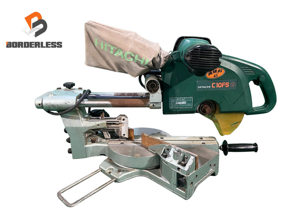 ☆中古品☆HITACHI 日立工機 100V 255mm 卓上スライド丸のこ C10FS 卓上スライドマルノコ 卓上スライド丸ノコ 木工用 切断機125159 - 1