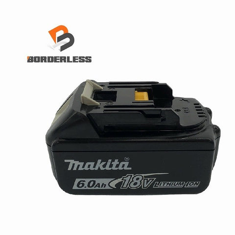 ☆中古美品☆ makita マキタ 18V 6.0Ah 純正リチウムイオンバッテリー BL1860B 急速 残量 蓄電 LITHIUM-ION 雪/飛行機