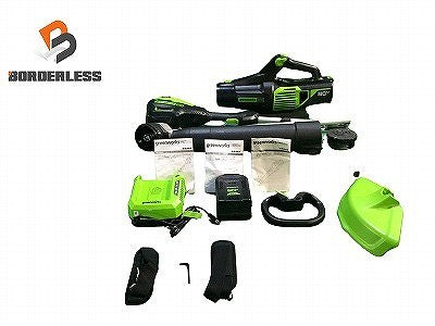 ☆極美品☆ greenworks グリーンワークス 80V 充電式トリマー / 草刈り機 & ブロワー セット Costco/コストコ115300