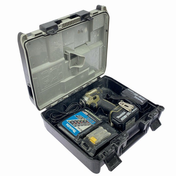☆中古品☆makita マキタ 18V 充電式インパクトドライバ TD173DRGXO オリーブ バッテリー2個(18V 6.0Ah) 充電器 ケース付128621 - 2