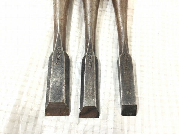 ☆中古品10本セット☆金右衛門 追入れ鑿 1分～1寸4分/3mm～42mm 追入れのみ 追入れノミ 追入れ鑿 叩きノミ 叩き鑿 大工道具131764 - 5