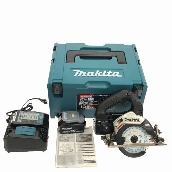 ☆未使用品☆makita マキタ 18V 125mm 充電式マルノコ HS474DRGXB 黒 バッテリー2個(18V 6.0Ah)充電器 鮫肌 ケース付 丸鋸 丸のこ129598 - 3