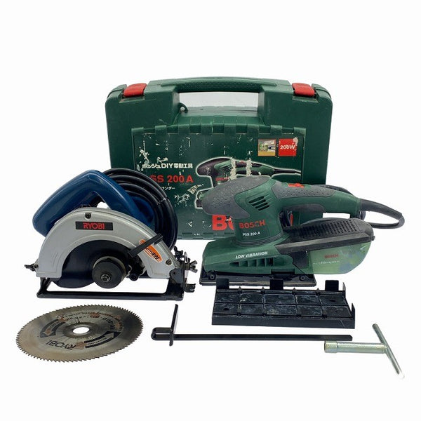 ☆中古品2点セット☆RYOBI リョービ 100V ブレーキ付丸ノコ W-560PS BOSCH ボッシュ 100V オーダビダルサンダー PSS200A128711 - 3