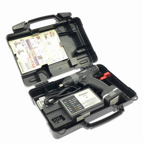 ☆比較的綺麗☆Panasonic パナソニック 7.2V 充電マルチインパクトドライバー EZ7520LA2S-B 黒 バッテリ2個 充電器 ケース付124011 - 0